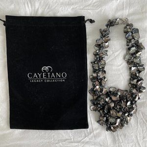Cayetano Legacy Collection - Black Iridescent Shell Bib Necklace